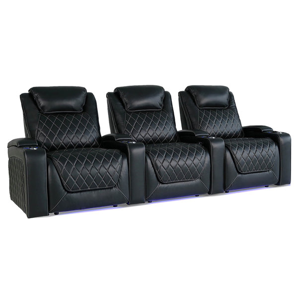 Valencia Theater Seating Oslo 104'' Wide Genuine Leather Home Theater